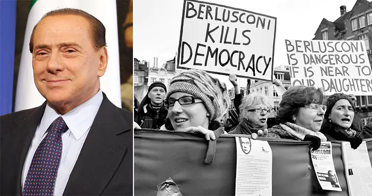 Silvio Berlusconi, Italian protest in Amsterdam