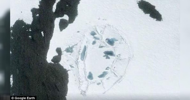 A Google Earth image of Antarctica has sparked claims of evidence there was once a civilisation living in the frozen continent