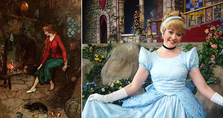 Cinderella painting and at Disneyland