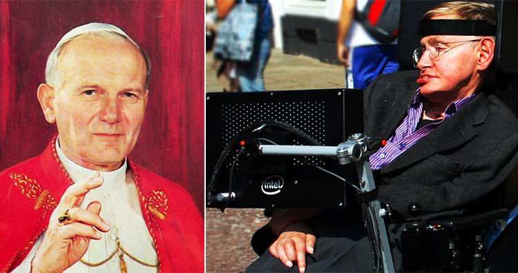 Pope John Paul II, Stephen Hawking