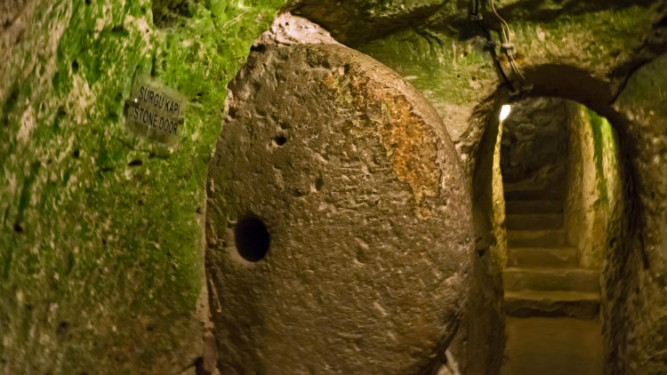 Round Stone Doorway in Derinkuyu Underground City