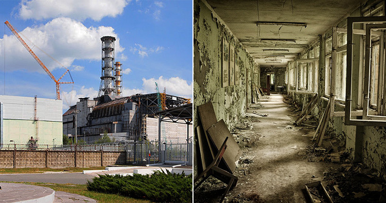 Chernobyl disaster in 1986 - Before and After