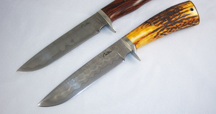 Damascus Bowie style knives