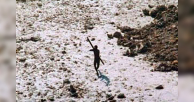 A Sentinelese shooting arrow