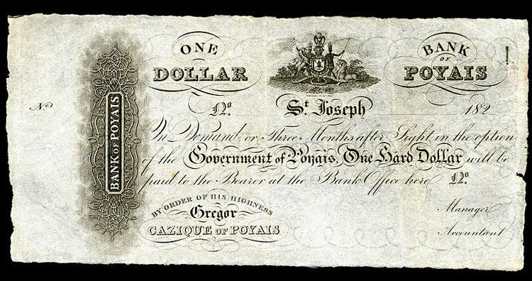 One dollar, Bank of Poyais