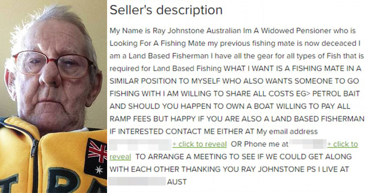 Widower reels in potential fishing companions