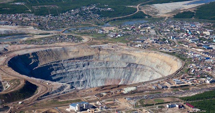 Mirny Diamond Pit and Mining Town
