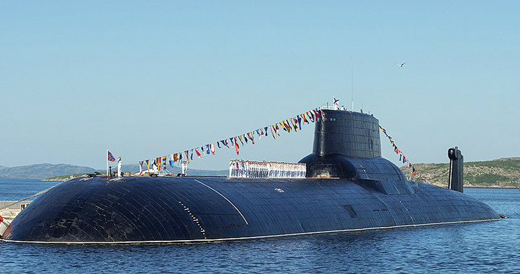Typhoon-Class Submarine During a Naval Parade