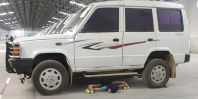 Picture Indian 5 year old girl skated under 27 cars and set up a world record