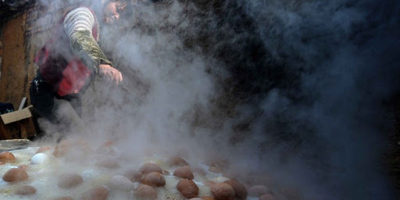 Picture Chefs in China make Urine Boiled Eggs.