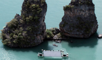Picture The Floating Movie Theater of Thailand.