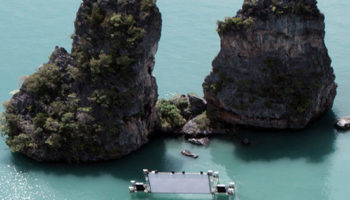 Picture The Floating Movie Theater of Thailand.