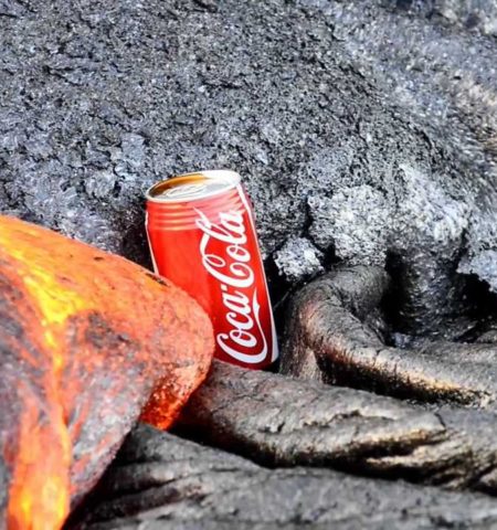 Picture Watching A Can Of Coca Cola Get Destroyed By Lava Is Totally Amazing!