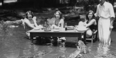 Picture Here Are Some Shocking Photos Of People Posing With Alligators In The 1920’S At The Los Angeles Alligator Farm.