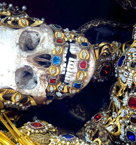 Picture 400-Year-Old Jewel-Encrusted Skeletons Unearthed In Churches Across Europe