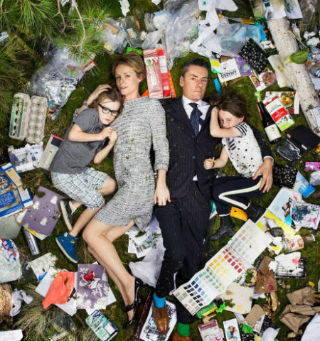 Picture Eye-Opening Photos Of People Lying In The Trash They Produce In A Week