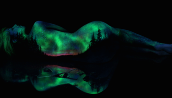 Picture Mesmerizing Fluorescent Bodyscapes Illuminated with a Black Light