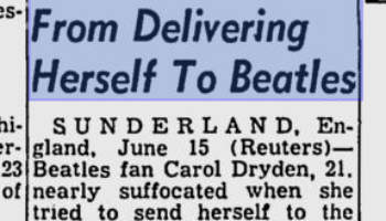Picture A female fan that almost had herself, mailed to the Beatles in the 1960’s