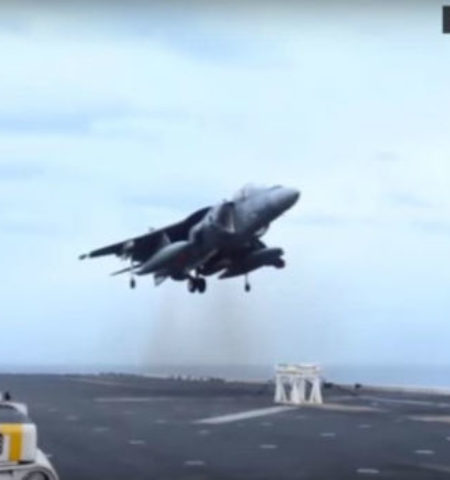 Picture You Have Got To Watch This US Marine Land A Jet Plane On A Stool After The Landing Gears Failed. It’s Intense!