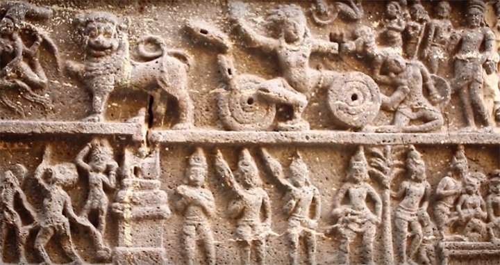 Details of carving on temple’s wall