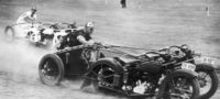 Picture Motorcycle Chariot Racing was a real sport in the 1920s and 1930s
