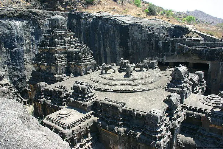 Kailasa temple built by the Rashtrakuta king Krishna I