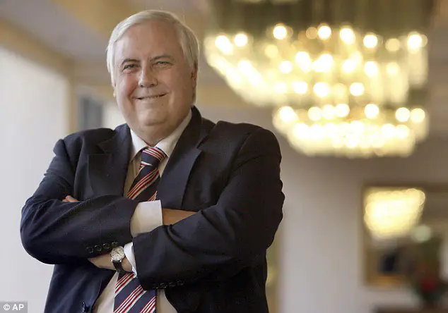 Australian billionaire Clive Palmer