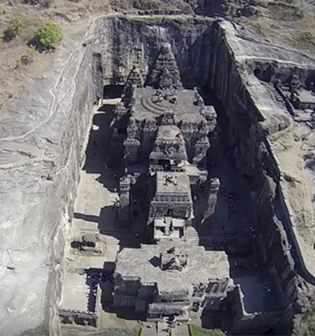 Picture 1200 Years Old Ancient Hindu Temple Carved Entirely From a Single Rock