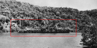 Picture During WW II, The Dutch Ship evaded the prowling Japanese bombers by disguising itself as an island
