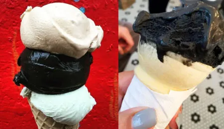 Picture Yes! Black Ice-Cream Exists, These Jet-Black ice creams are made up with coconut ash.