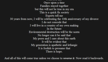 Picture There is a Poem Called “The Lost Generation” Which Could be Read Backwards to Get Exactly Opposite Meaning