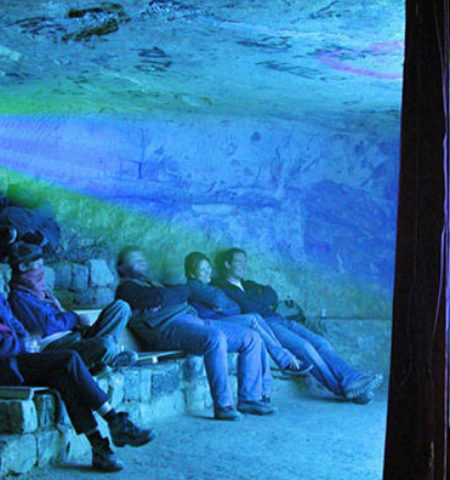 Picture Secret Underground Theater Found in the Paris Catacombs Along with A Fully-Stocked Bar and Restaurant