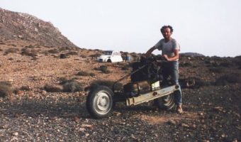Picture This Man Built a Motorcycle out of a Wrecked Car in the Sahara Desert!