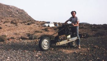 Picture This Man Built a Motorcycle out of a Wrecked Car in the Sahara Desert!