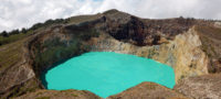 Picture The Three Lakes of Kelimutu that Change Colors from Blue to Green to Red or Black