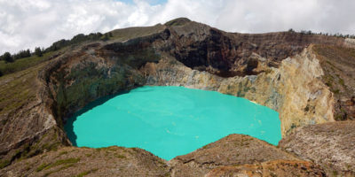 Picture The Three Lakes of Kelimutu that Change Colors from Blue to Green to Red or Black
