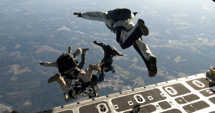 Jumping from the plane