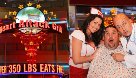Picture Heart Attack Grill – A Hospital-Themed Restaurant, Where People Who Weigh Over 350 lb Get Free Meals. Many of its Patrons Have Fallen Sick
