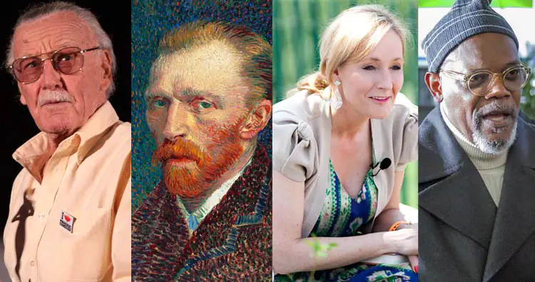 Stan Lee, J.K Rowling, Samuel Jackson, Van Gogh