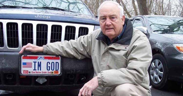 License plate that reads "IM GOD