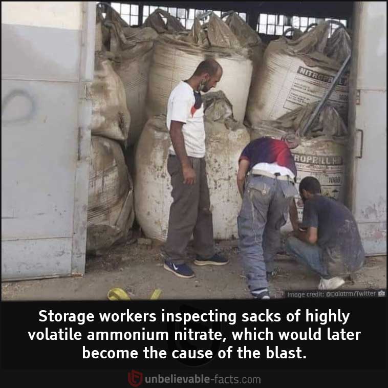 Storage workers before the Blast