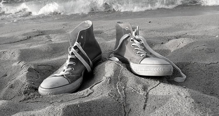 Shoes on beach 