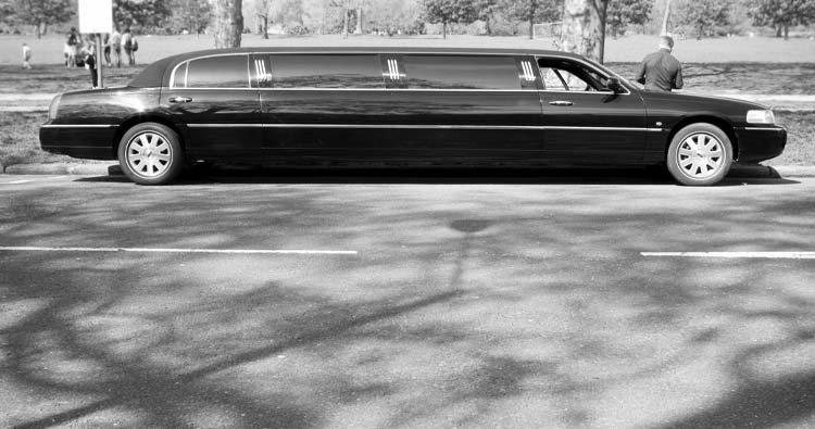Black lavish limousine