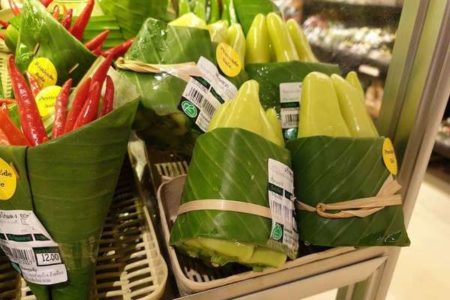 Picture Supermarket In Thailand Uses Banana Leaves As Packaging Instead Of Plastic