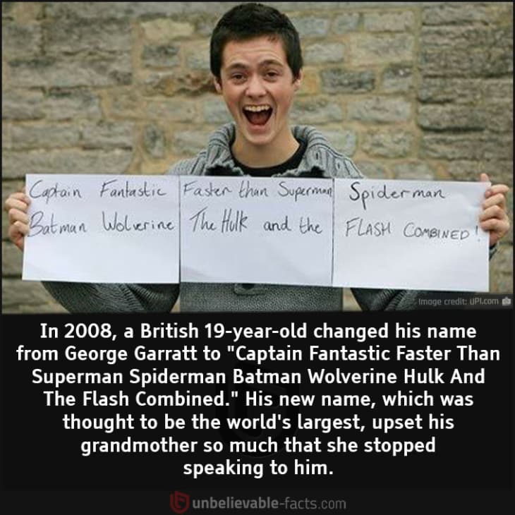 British Teenager Changed His Name to Make It the World's Largest