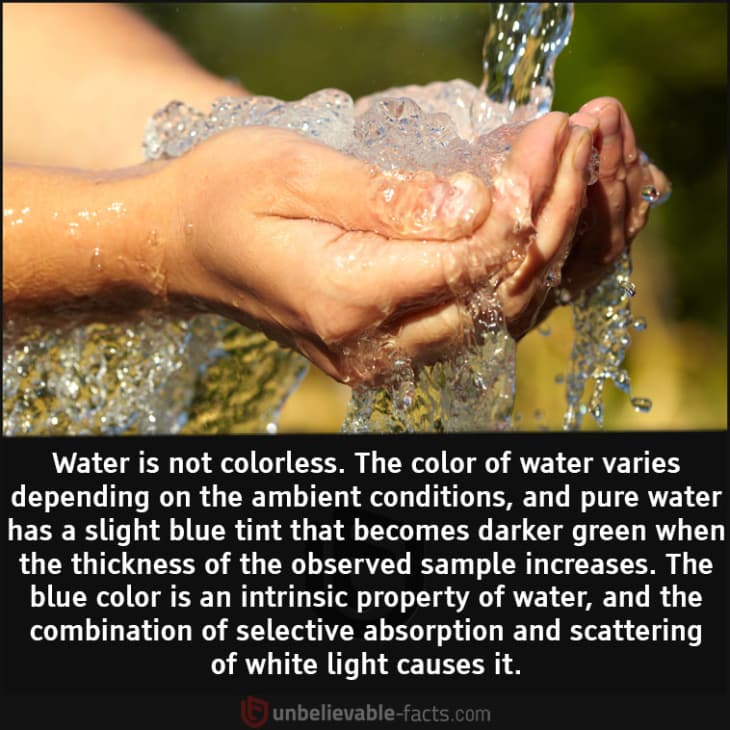 Did You Know that Water is Not Entirely Colorless?