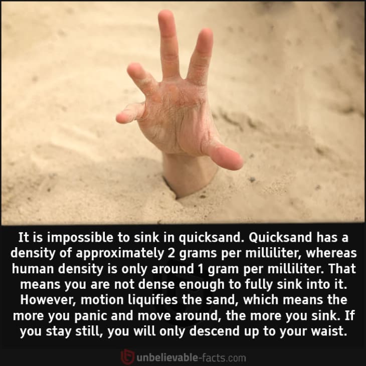 Here's Why You Cannot Sink in Quicksand