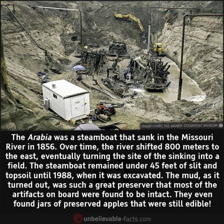 The Arabia – A Steamboat That Sank in the Missouri River was Found Underground