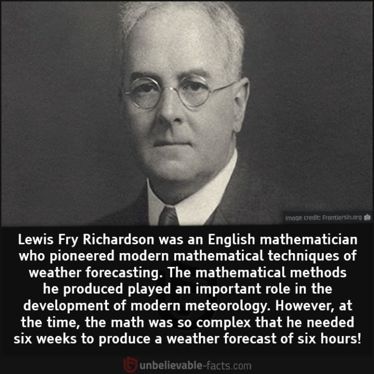 The Contribution of Lewis Fry Richardson to Modern Meteorology