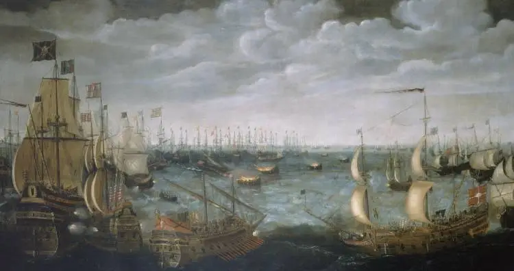 Contemporary Flemish interpretation of the launching of English fire-ships against the Spanish Armada